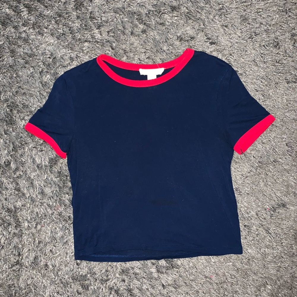 Navy blue short sleeve shirt